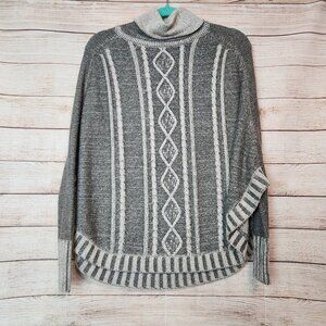 Anthropologie Yoon Sweater Women' XS/S Poncho Cape Cable Knit Boho Quiet Luxury